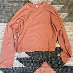 Easy Long Sleeve Crew Neck Cozy Waffle GINGER SNAP